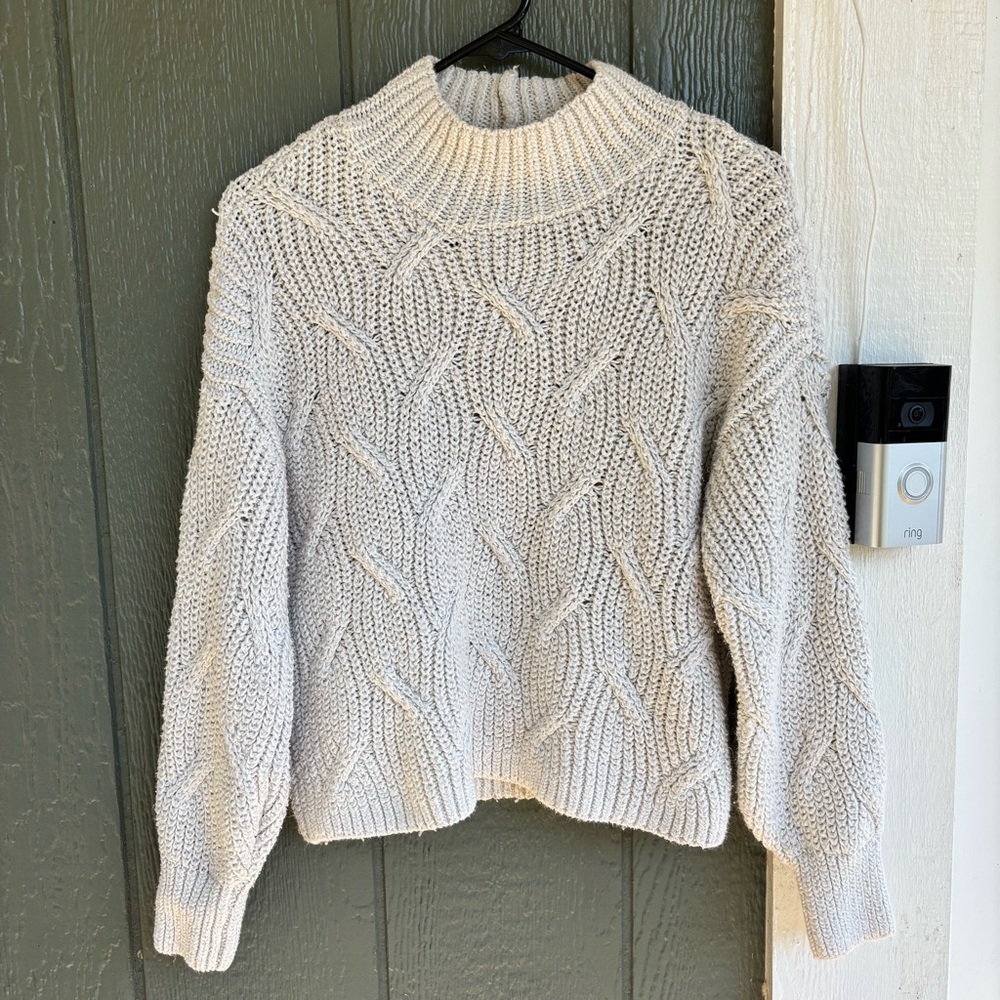 American Eagle Cable Knit Mock Neck Sweater Medium